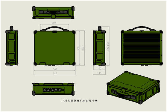 IP65 15&quot; portatile notebook industriale robusto impermeabile anti-vibrazione