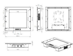 300 cd/m2 Luminosità Monitor industriale robusto Display touch screen 17 pollici