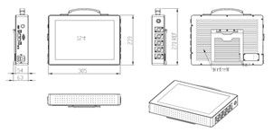 12.1&quot; Display industriali senza ventilatore Monitor portatili industriali in lega di alluminio