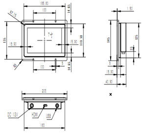 7 pollici Industrial Embedded Touch Screen Monitor Display 300cd/m2 Luminosità