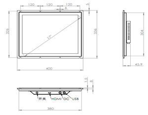 Monitor industriale a contatto capacitivo regolabile da 17 pollici 300 cd/m2