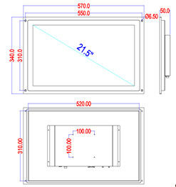 X215R-03 Display LCD del veicolo schermo capacitivo touch alta luminosità metodi di installazione multipli
